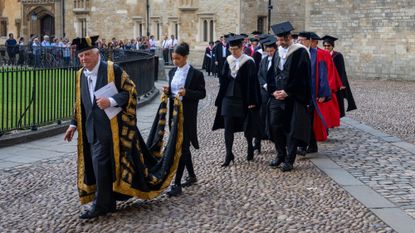 Chris Patten, the outgoing Chancellor of the University of Oxford, takes part in an honourary degree ceremony in June