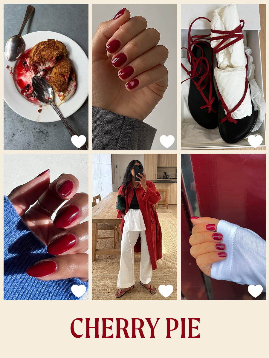 Unhas vermelho cereja