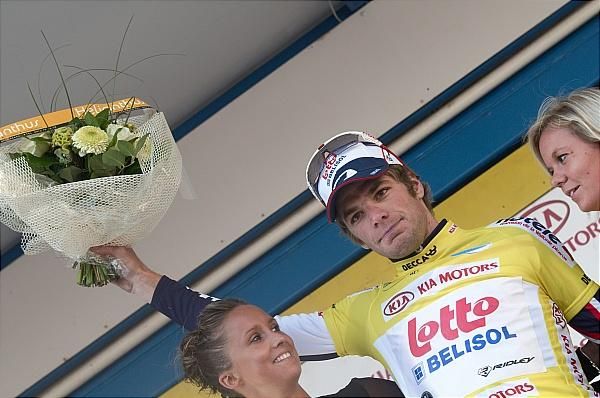 Jurgen Roelandts (Lotto Belisol Team) in the race lead after stage 1
