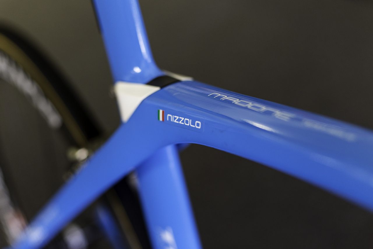 Giacomo Nizzolo's Azzurro-coloured bike