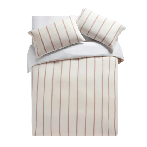 Pink striped duvet cover