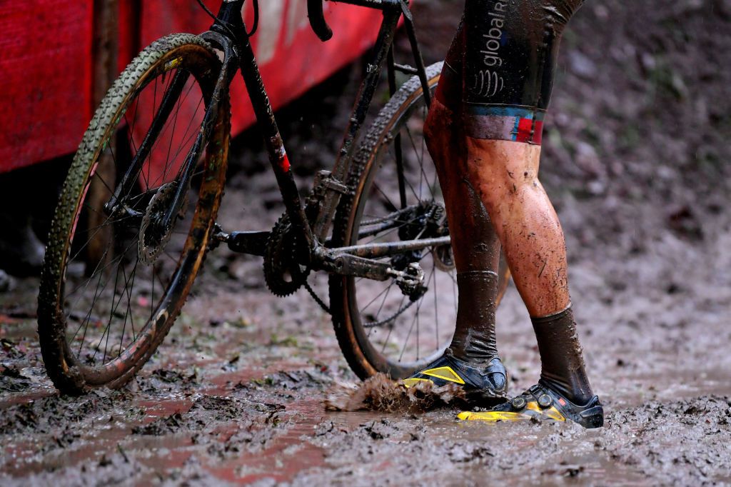 NAMUR BELGIUM DECEMBER 22 Legs Mud Bike Detail view during the 11th Namur World Cup 2019 UCICX TelenetUCICXWC on December 22 2019 in Namur Belgium Photo by Luc ClaessenGetty Images