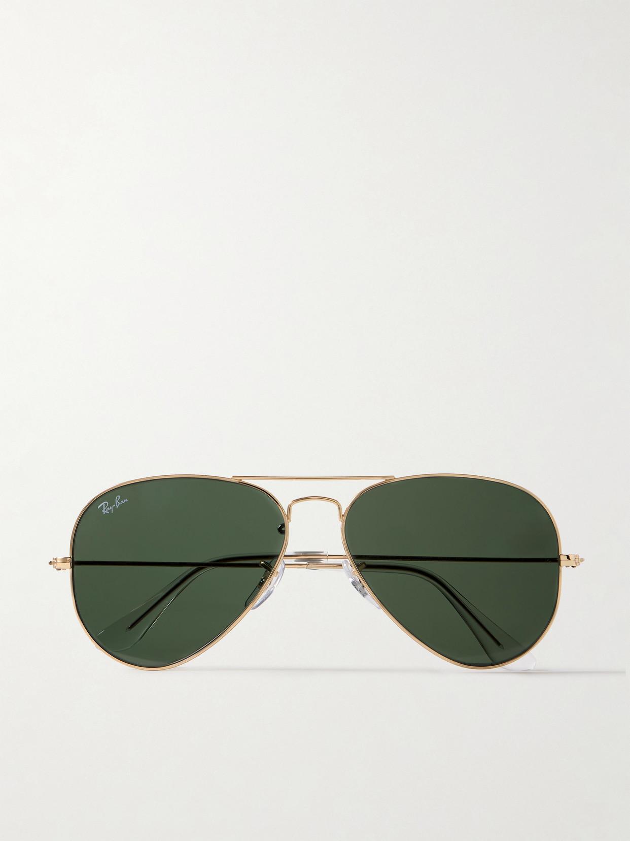Large Aviator-Style Gold-Tone Sunglasses