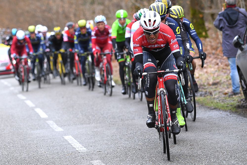 Trek's Jarlinson Pantano on the front.