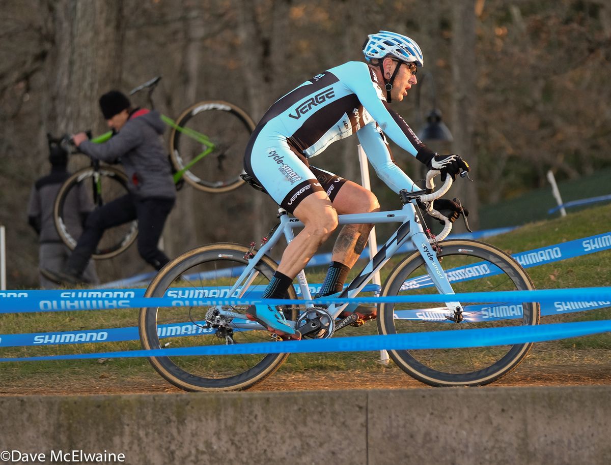 Adam Myerson (Cyclel-Smart) racing in the top ten again today