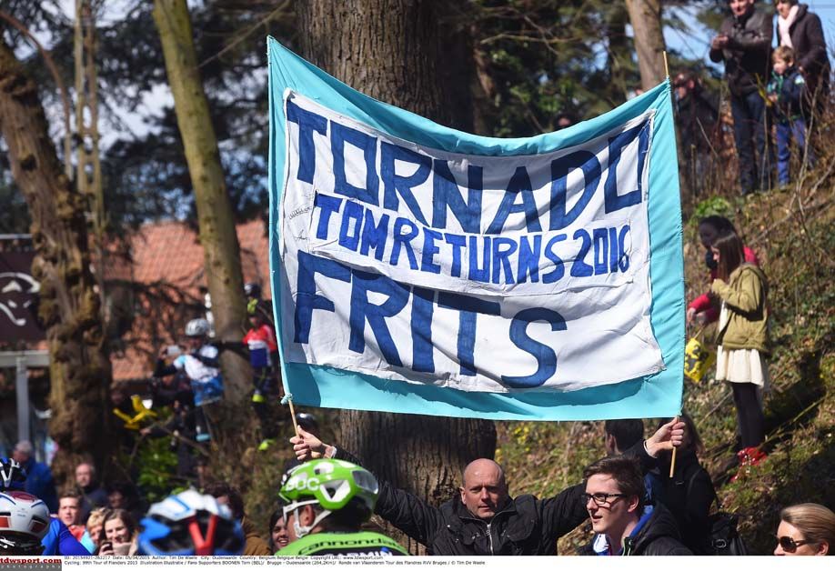 This fan likes two things, Tom Boonen and chips