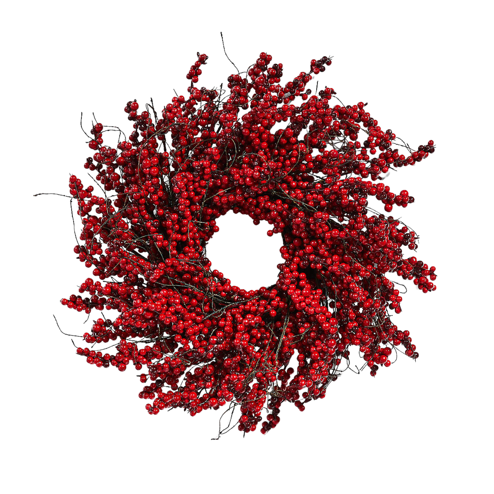 a decorative wreath with red berries