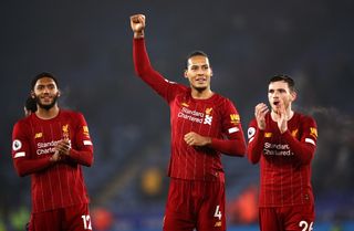 Joe Gomez, Virgil van Dijk and Andy Robertson