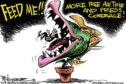 Political cartoon U.S., Trump and the press