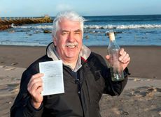 Fisherman receives reply to his message in a bottle &mdash; 41 years later