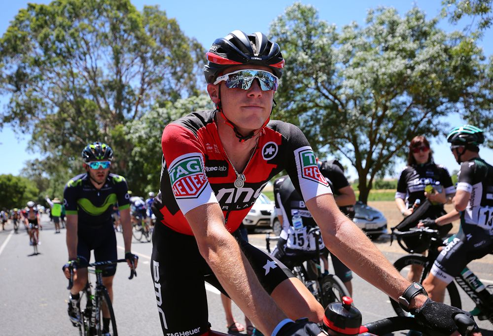 Rohan Dennis following the finish of stage 1 at the Tour Down Under.