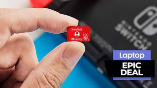 SanDisk 128GB microSD memory card with Toad character from Mario games