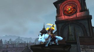 WoW 10.2.5 update - a night elf sits on top of white fox mount