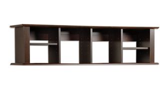 Espresso Wall Mounted Desk Hutch