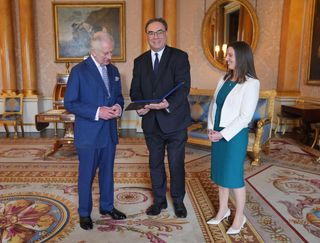 King Charles III Is Presented With First Bank Notes Featuring His Portrait