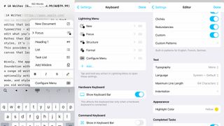 Screenshots showing iA Writer on iPhone
