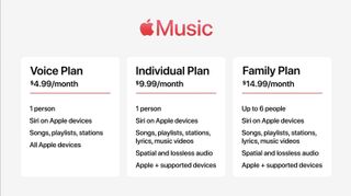 Apple Music subscription options