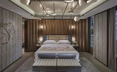 Bedroom with bed and pillows