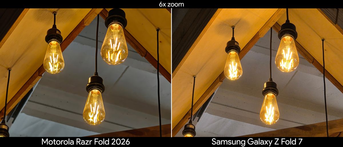 Comparing telephoto camera quality between the Motorola Razr Fold 2026 and Samsung Galaxy Z Fold 7