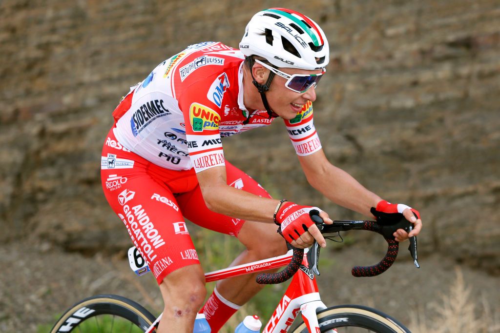 Androni Giocattoli-Sidermec&#039;s Simon Pellaud in action on stage 4 of the 2020 Vuelta a San Juan in Argentina