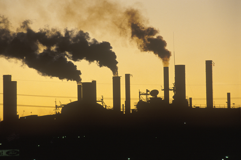 A factory at sunset in Cleveland, Ohio