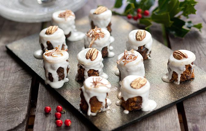 Mini Christmas cake canapes by Rachel Green