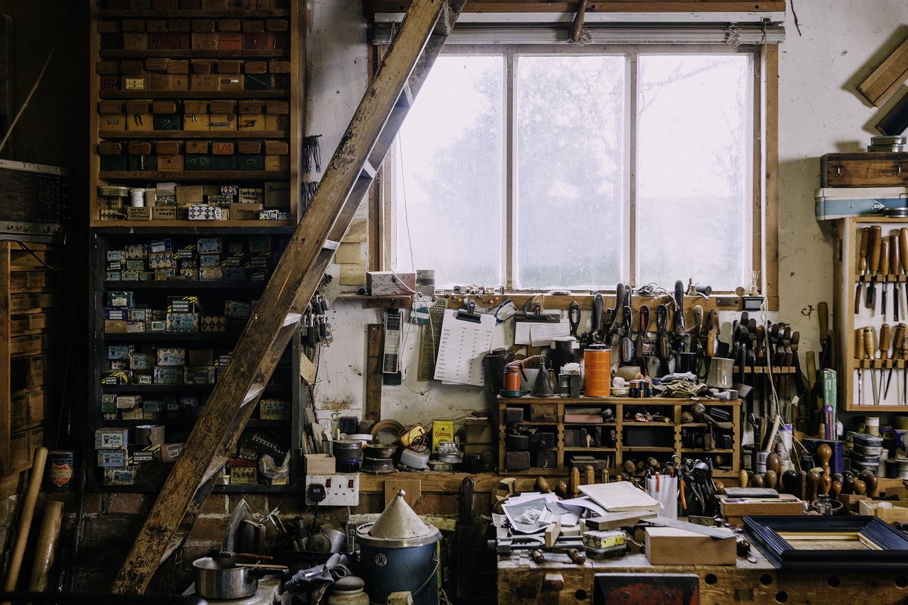 True craftsmanship remains analogue, as at the workshop of furniture maker Rupert Brown.