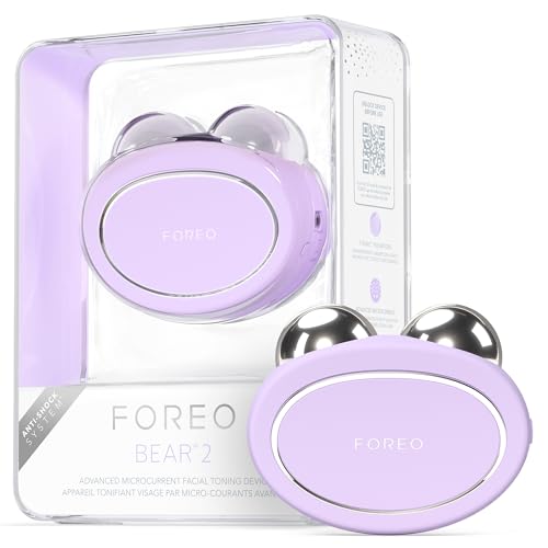 Foreo Bear 2 Advanced Lifting &amp;amp; Toning Microcurrent Facial Device, Anti Aging Face Sculpting Tool, Instant Face Lift, Firm &amp;amp; Contour, Non-Invasive Skin Care Tools - Lavender