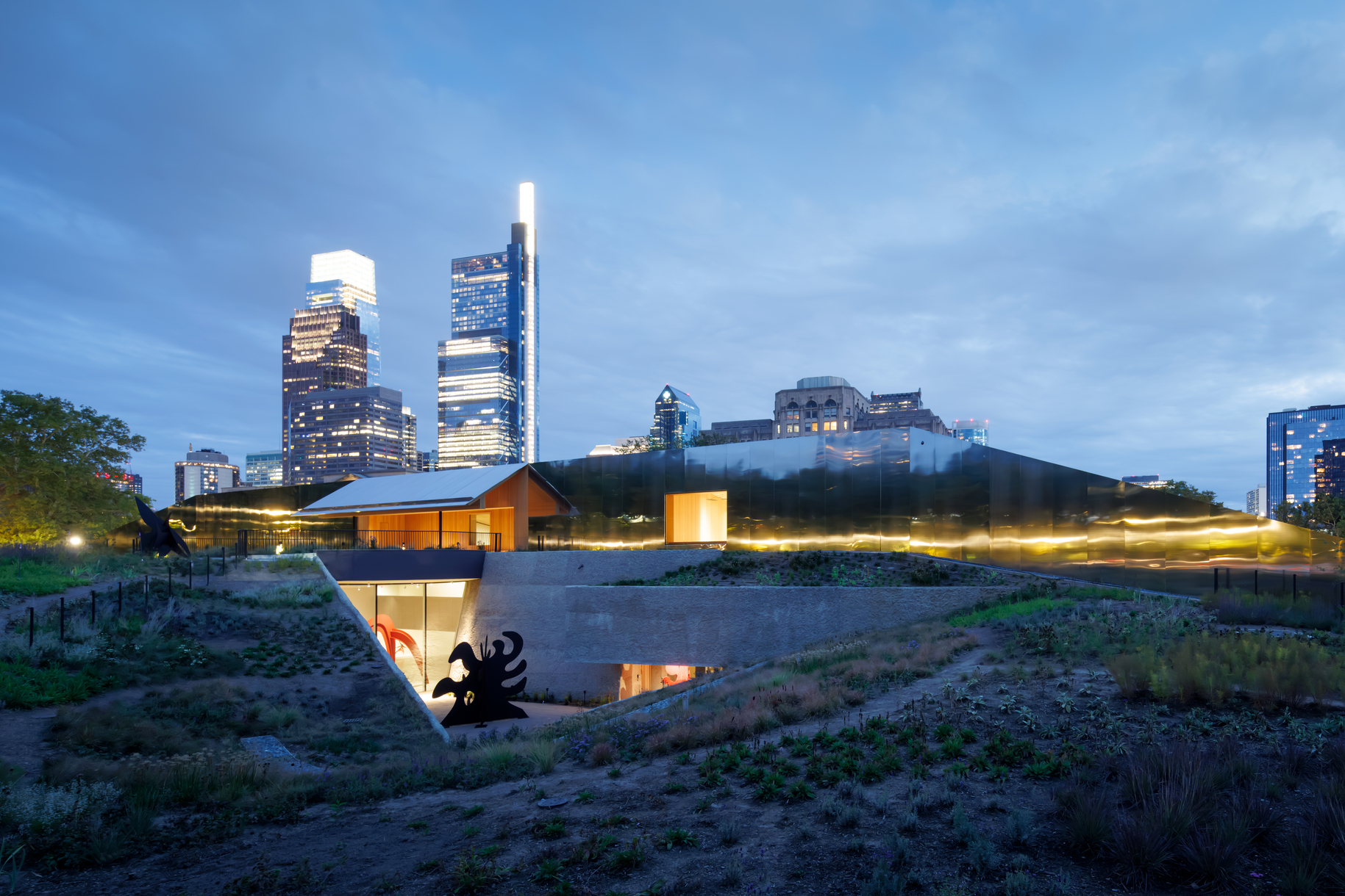 views of newly opened Calder Gardens by Herzog and de Meuron with landscape design by Piet Oudolf