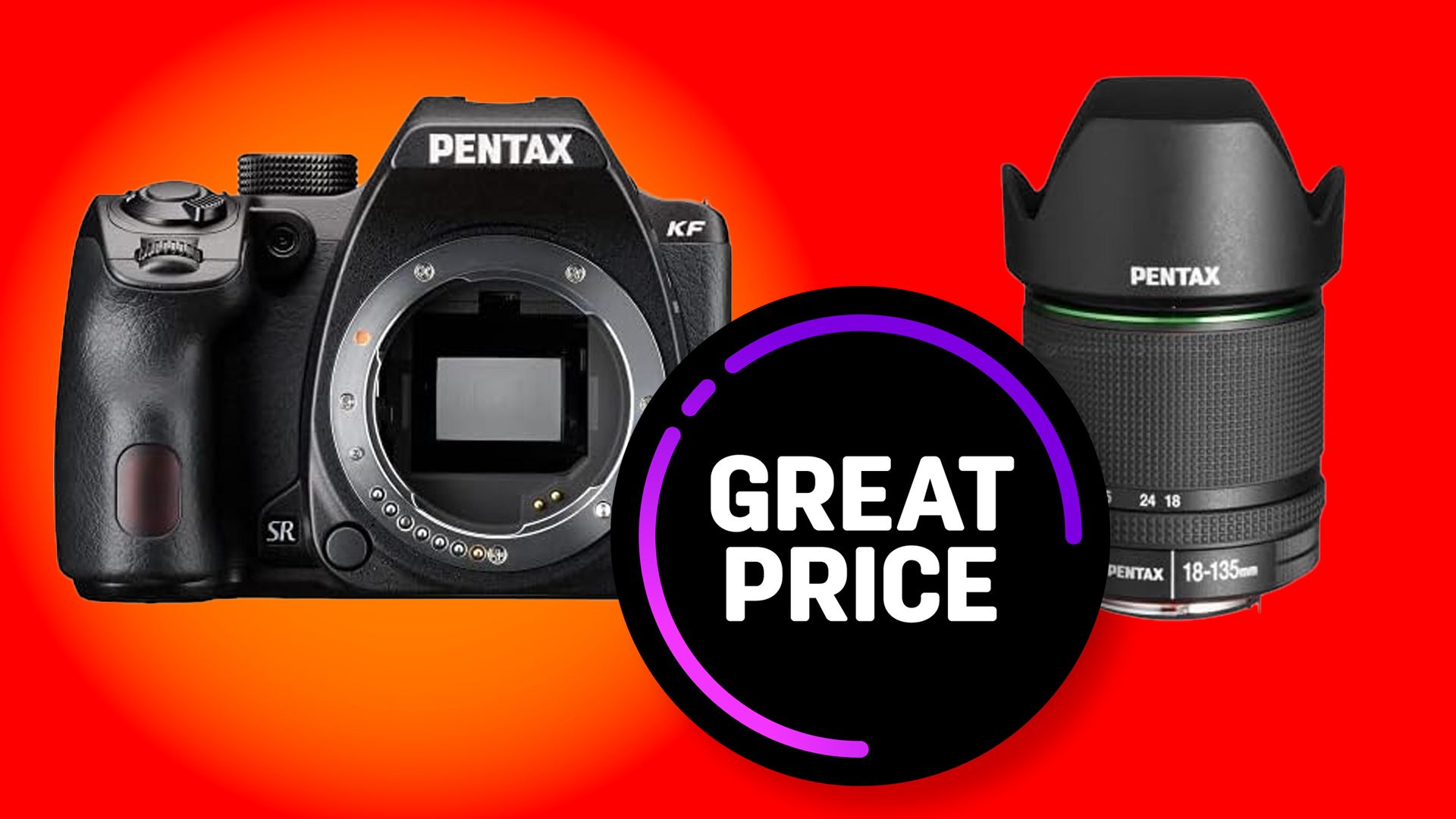 Pentax K10D, 35mmと18-135mmセット This ready-to-shoot Pentax KF beginner camera kit is now under