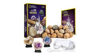 National Geographic Break Open 15 Premium Geodes set, one of w&h's picks for Christmas gifts for kids