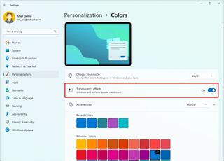 Enable Transparency in Colors