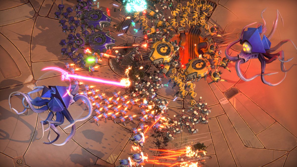 Combat between units in StarCraft-inspired RTS game Battle Aces