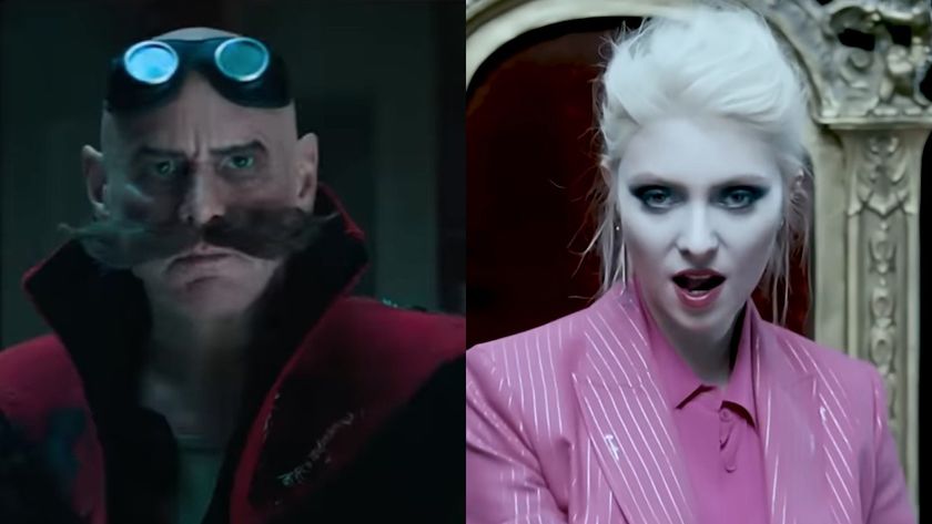 Side by side of Jim Carrey in Sonic 3 and Taylor Momsen in The Pretty Reckless&#039; &quot;And So It Went&quot; music video.