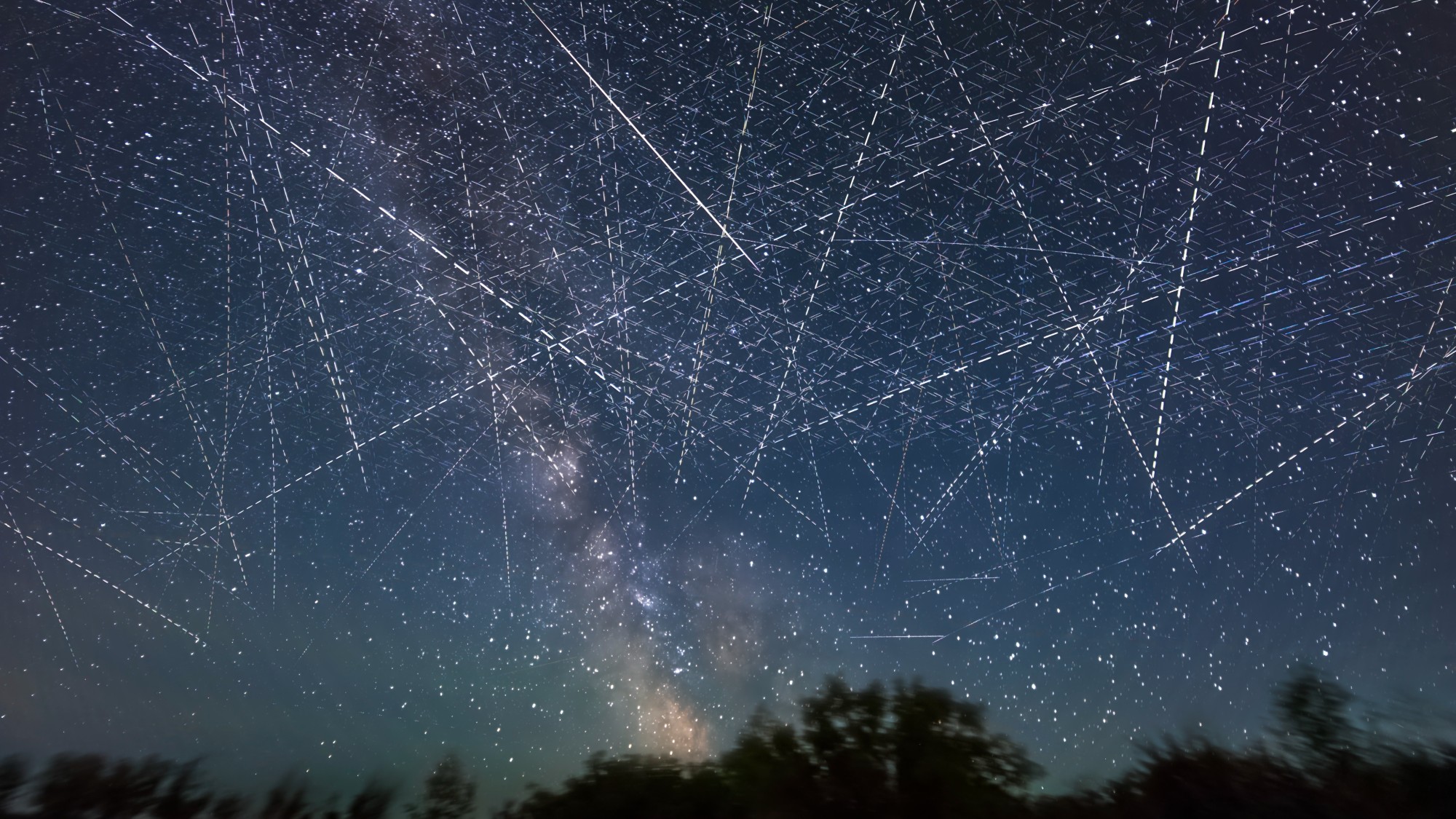 Every SpaceX Starlink satellite has to dodge a collision almost weekly, and experts fear the worst 2 MyCelestialApp crisscrossed lines of light in the starry night sky