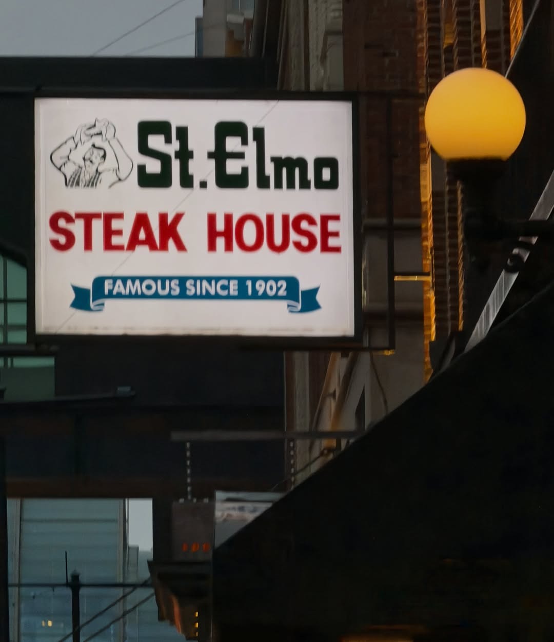 A photo outside of St. Elmo Steak House in Indianapolis, IN.