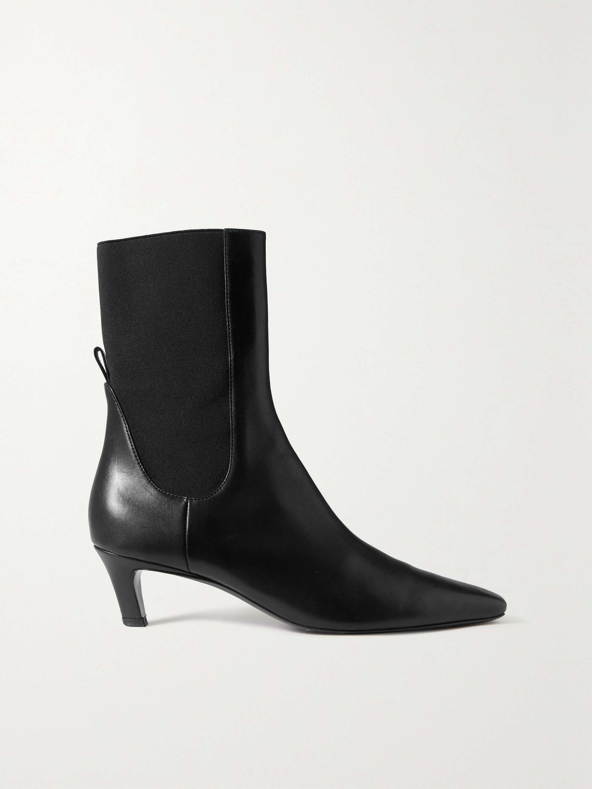The Mid Heel Leather Chelsea Boots