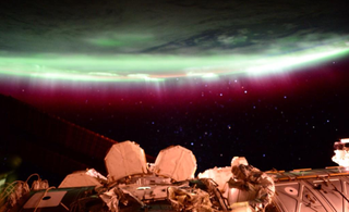 An aurora captured from space by Astronaut Scott Kelly and posted to Twitter during his year in space.