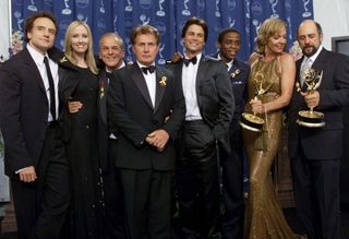 West Wing stars Bradley Whitford, Janel Moloney, John Spencer, Martin Sheen, Rob Lowe, Dule Hill, Allison Janney and Richard Schiff