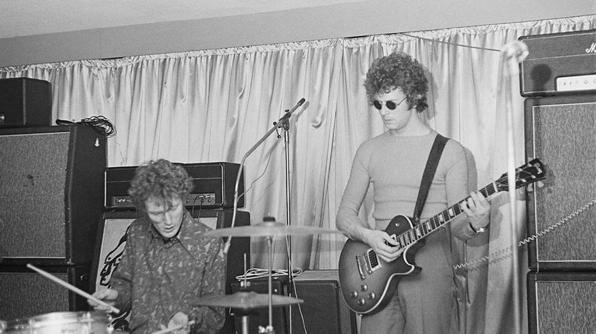 Eric Clapton, pictured in 1967, playing with Cream, playing his infamous Beano Les Paul Standard