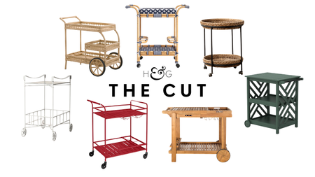 a collection of bar carts
