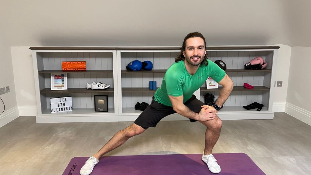 Trainer Joe Wicks leading a workout as part of his PE With Joe video series, which helped Brits stay active during the coronavirus pandemic