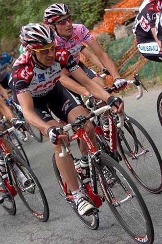 Jens Voigt (CSC) rides hard for Basso on stage 12