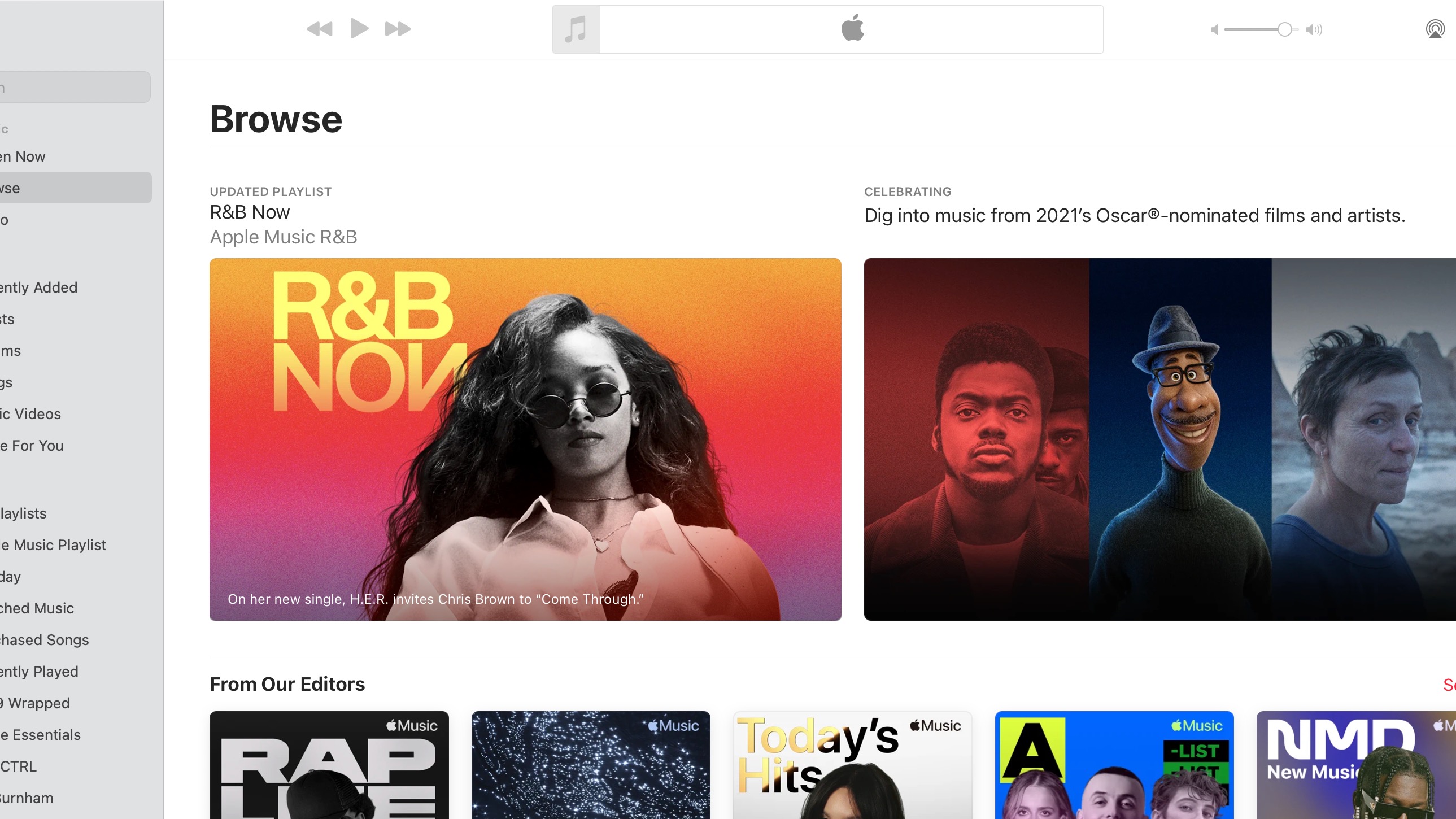 Mac.  Browse section on Apple Music