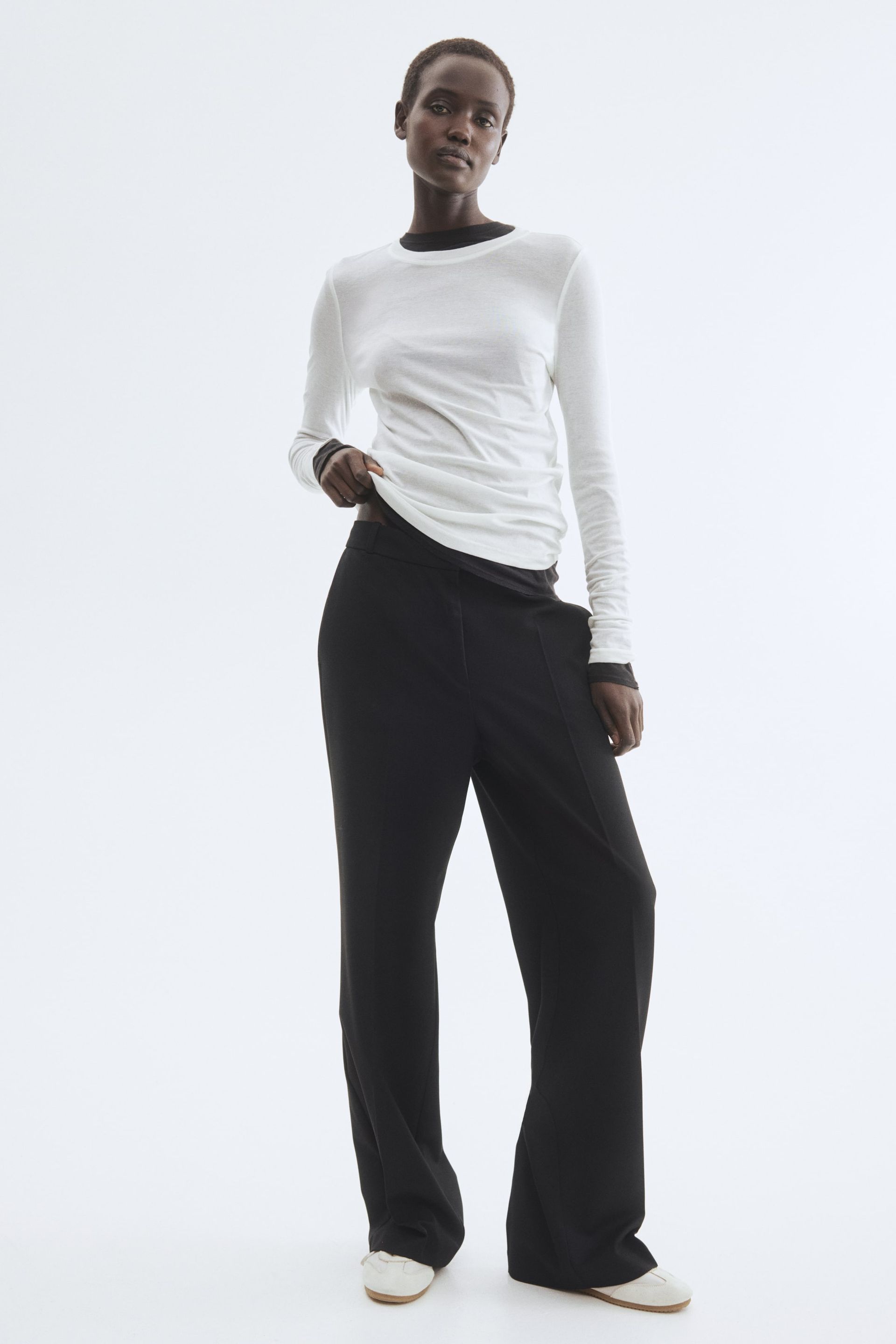Tailored Twill Trousers - Black