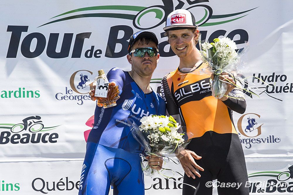 Stage podium: Serghei Tvetcov, Adam Roberge, (Absent Svein Tuft)