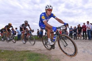 Philippe Gilbert (Quick-Step Floors) riding the pave