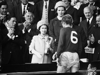 Queen Elizabeth and Bobby Moore at the World Cup final 1966