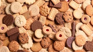 Large group of pre-packaged biscuits