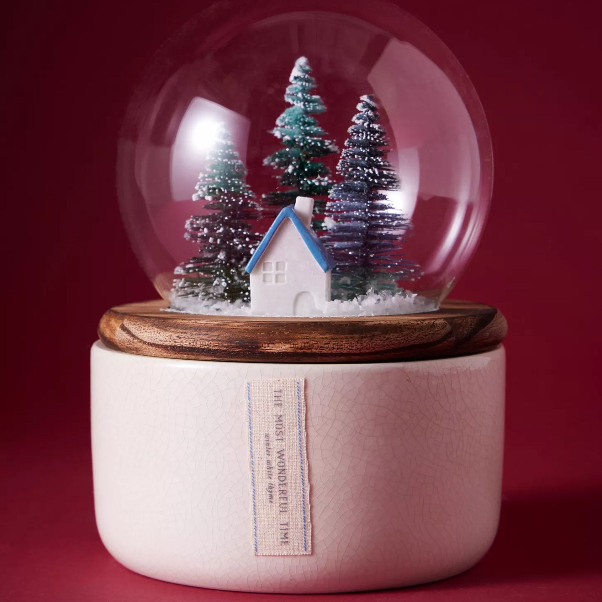 Anthropologie snow globe candle